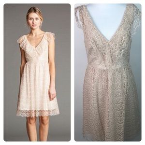 Jenny Yoo Lacie Beige Cream A-Line Dress AM31